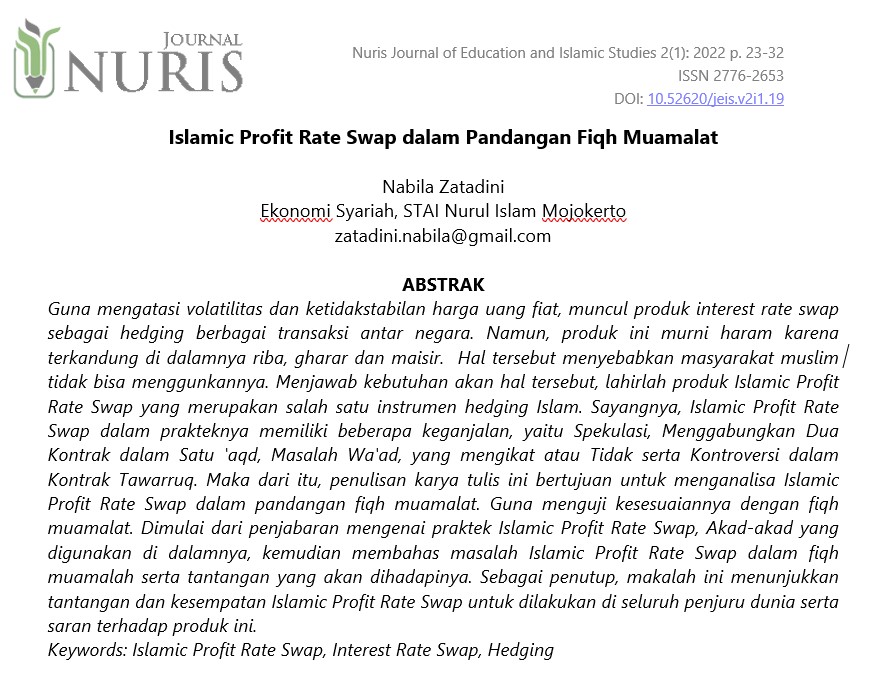 Islamic Profit Rate Swap